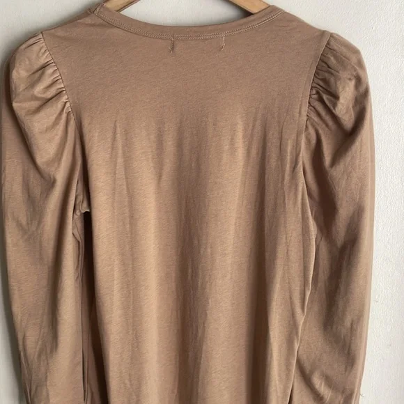 Tuckernuck Pomander Tan Vesty Long Puff Sleeve Crewneck Top - Picture 10 of 16